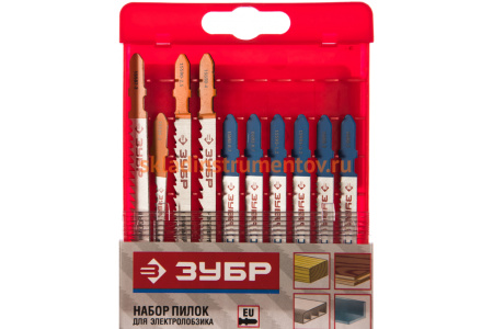 Набор пилок "ЭКСПЕРТ" 10 шт. по дереву/металлу для электролобзиков Зубр 15586-H10