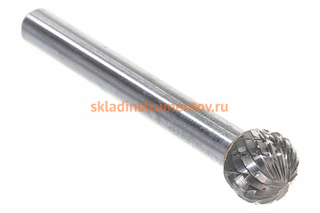 Борфреза твердосплавная сферическая с двойной насечкой (10х9 мм; хвостовик 6 мм) ПНЕВМО-ТРЕЙД D1009-M06