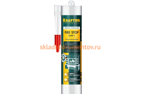Силикатный герметик KRAFTOOL KRAFTSIL FR150 300мл, огнеупорный, черный 41260-4