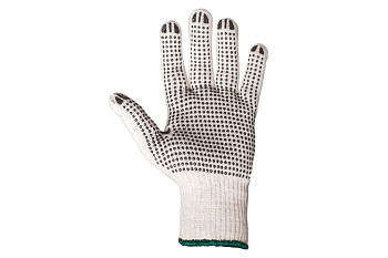 Трикотажные перчатки Jeta Safety, из хлопкоэфирной пряжи, c точечным ПВХ покрытием, размер L, 12 пар, JD011/L