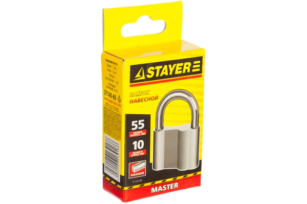 Навесной замок 55 мм STAYER MASTER 37148-60