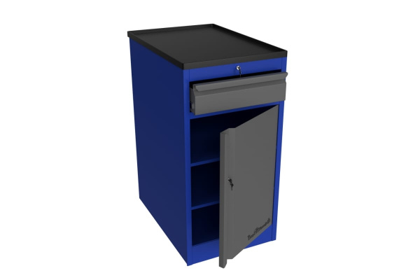 Тумба Верстакофф PROFFI Т1 RAL5005 1 дверца RAL7024 и 1 выдвижной ящик RAL7024,центральный замок