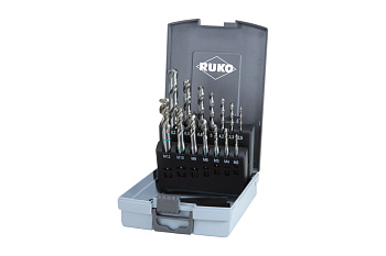 Набор машинных метчиков RUKO HSS 35 град M3-M12+сверла 245049RO