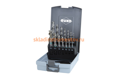 Набор машинных метчиков RUKO HSS 35 град M3-M12+сверла 245049RO