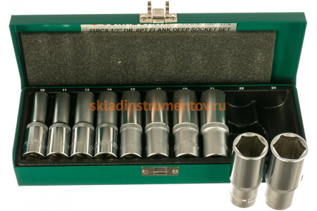 Комплект глубоких торцевых головок 1/2"DR 10-24 мм Jonnesway S04HD411S