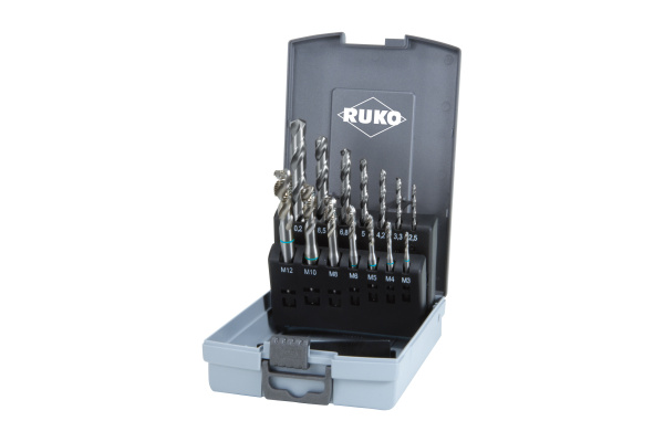 Набор машинных метчиков RUKO HSS 35 град M3-M12+сверла 245049RO