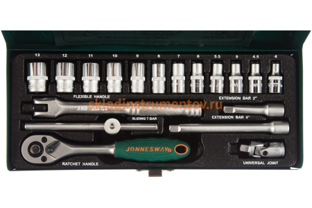 Набор торцевых головок 18 предметов Jonnesway S04H2118S