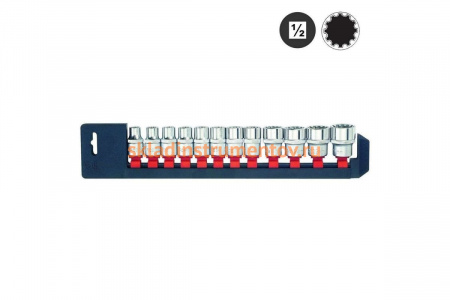 Набор коротких головок 1/2", Spline, 12 шт., 10-24 мм FORCE 4124Q