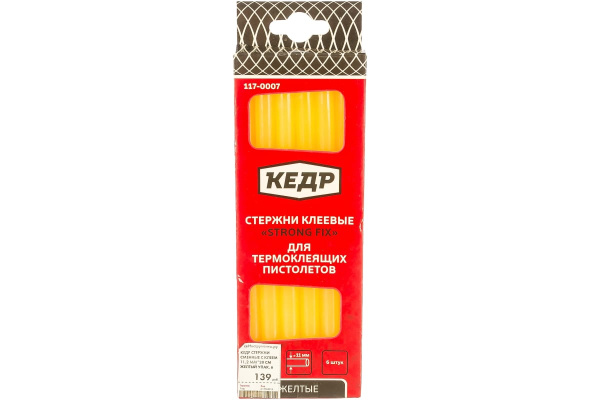 Стержни клеевые желтые (11 мм; 20 см; 6 шт.) КЕДР 117-0007 54895