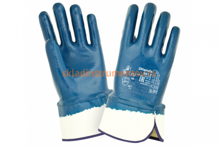 Перчатки 2Hands джерси/полное покрытие нитрилом, манжет крага 9912-10 L