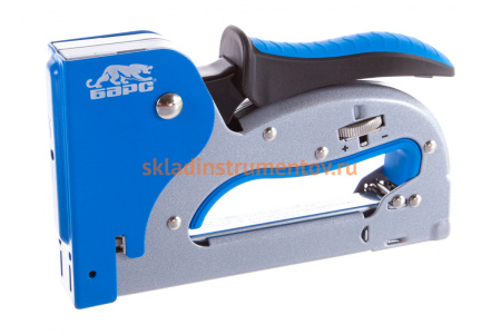 Металлический степлер БАРС регулировка удара, двухкомпонентная рукоятка 40003