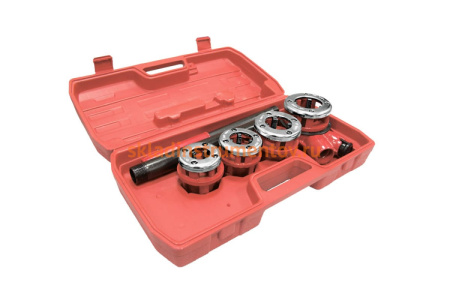 Набор трубных плашек SANTOOL 4 штуки+плашкодержатель с трещоткой 032115-004