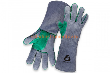 Перчатки сварщика Jeta Safety JWK501 Ferrus Max, цвет серый/темно-зеленый, 10/XL JWK501-XL