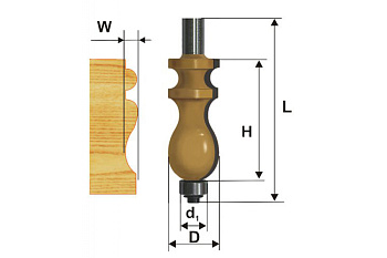 Фреза кромочная фигурная (22.2х41.3 мм; хвостовик 12 мм) Энкор 46408
