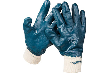 Перчатки "МАСТЕР" рабочие с манжетой с нитриловым покрытием (р. L 9) Зубр 11272-L