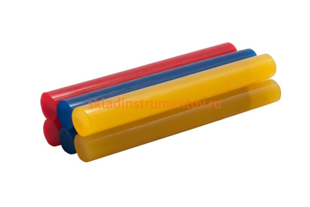 Клей для клеевого пистолета цветной (6 шт; 11х100 мм; 3 цвета) ПРАКТИКА 641-688