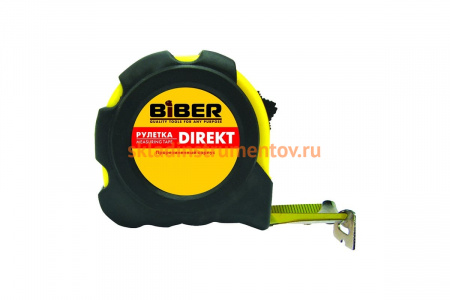 Рулетка (обрезиненный корпус, 5 м х 25 мм) Biber DIREKT 40104 тов-054501