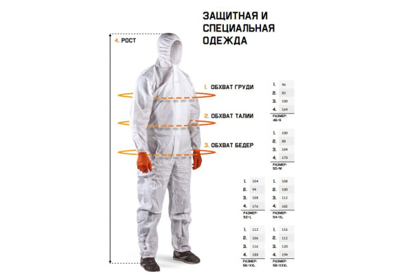 Защитный комбинезон из нетканого материала Jeta Safety JPC600-XXL