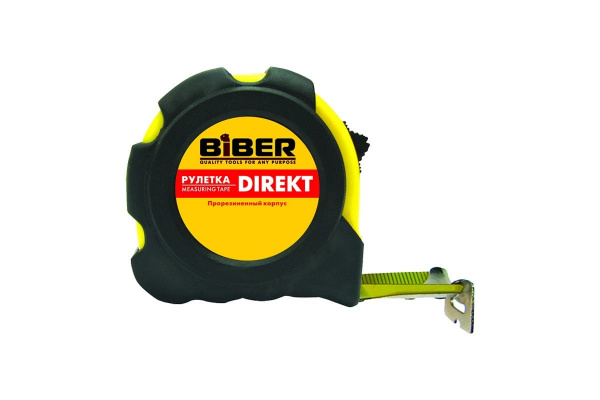 Рулетка (обрезиненный корпус, 5 м х 25 мм) Biber DIREKT 40104 тов-054501