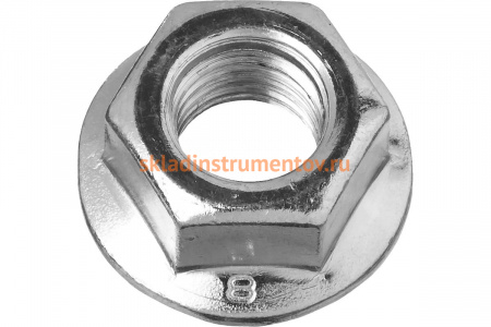 Гайка DIN 6923 с фланцем Зубр M16, 5 кг, кл. пр. 8, оцинкованная, 303630-16