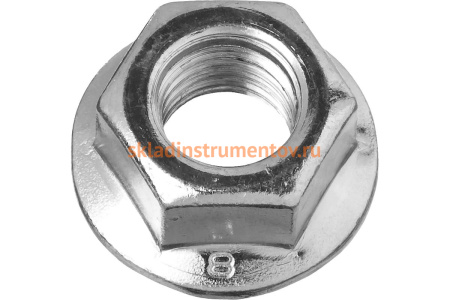 Гайка DIN 6923 с фланцем Зубр M16, 5 кг, кл. пр. 8, оцинкованная, 303630-16