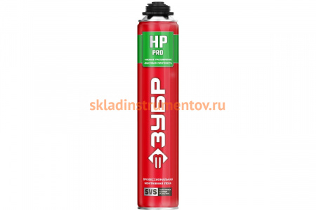 Монтажная пена ЗУБР PRO HP 800 мл с низким расширением пистолетная, всесезонная, SVS, 41148