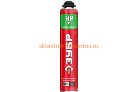 Монтажная пена ЗУБР PRO HP 800 мл с низким расширением пистолетная, всесезонная, SVS, 41148