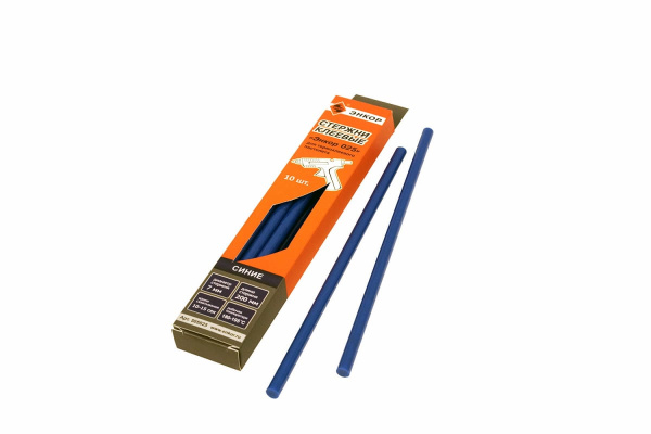 Стержни клеевые 7х200мм, 10шт, синий Энкор 025 505025