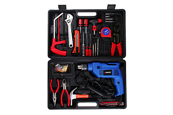 Набор инструментов РОКОТ Домашний мастер: дрель + комплект для ремонта 65 предметов 693-011