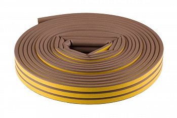 Резиновый самоклеящийся уплотнитель Зубр профиль "D", коричневый, 16м 40930-016