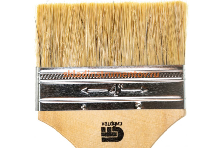 Плоская кисть, 100 мм натуральная щетина, деревянная ручка СИБРТЕХ 82266