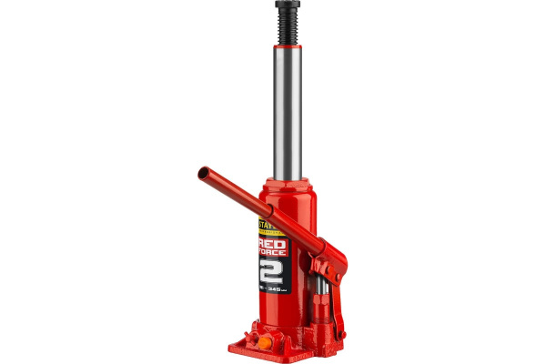 Гидравлический бутылочный домкрат STAYER RED FORCE, 2т, 181-345 мм, в кейсе, 43160-2-K 43160-2-K_z01