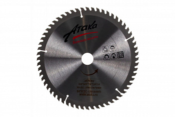 Диск пильный по дереву (260х30 мм; 60T; ч/рез) АТАКА 8079650