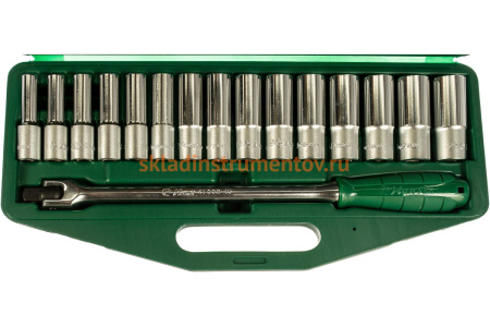 Набор торцевых головок удлиненных (10-24 мм; 1/2"; 16 шт.) Hans 4615MG