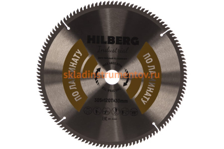 Диск пильный Hilberg Industrial Ламинат (305x30 мм; 120Т) Hilberg HL305