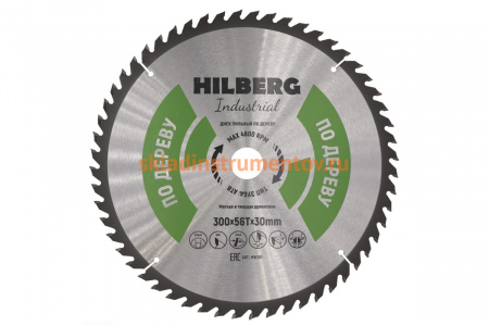 Диск пильный Industrial Дерево (300x30 мм; 56Т) Hilberg HW301