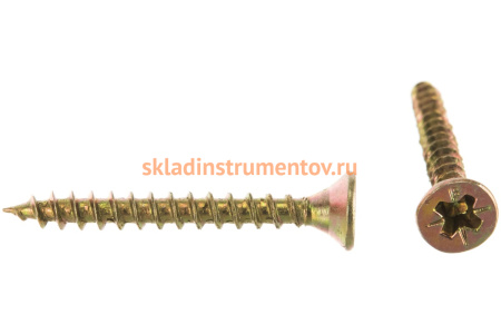 Универсальные шурупы для дерева, ДСП, ДВП Зубр желтопассивированные, PZ, 3,5x30мм, ТФ1, 600 штук 4-300391-35-030