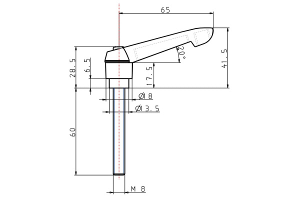 Зажимной рычаг KIPP K0269.2081X60