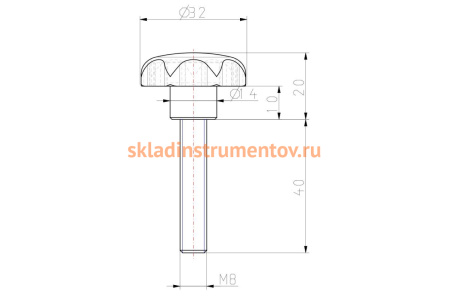 Звездообразная рукоятка KIPP K0155.408X40