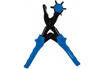 Револьверный дырокол Зубр Эксперт 6 в 1 для кожи с двурычажным механизмом 2-4.5 мм 22947