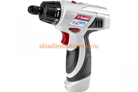 Аккумуляторный шуруповерт ЗУБР ЗДА-7.2-Ли-К