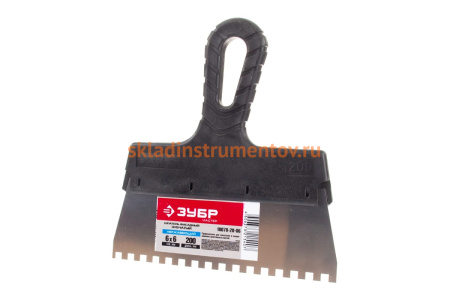 Фасадный зубчатый шпатель 200 мм Зубр МАСТЕР 10078-20-06