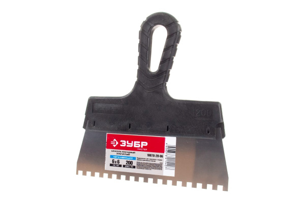 Фасадный зубчатый шпатель 200 мм Зубр МАСТЕР 10078-20-06