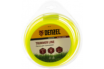 Леска для триммера круг 2 мм х 63 м блистер FLEX CORD DENZEL 96118
