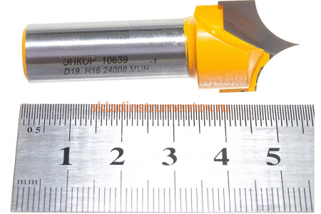 Фреза пазовая фасонная (19х16 мм; R 10 мм; хвостовик 12 мм) по дереву Энкор 10639