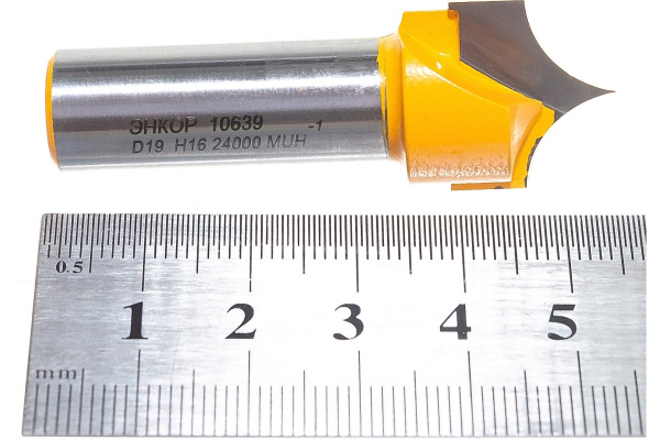 Фреза пазовая фасонная (19х16 мм; R 10 мм; хвостовик 12 мм) по дереву Энкор 10639