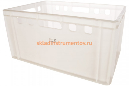 Мясной ящик п/э 600х400х300 сплошной, белый, морозостойкий Тара.ру Е3 00394