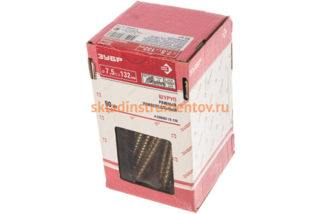 Шурупы универсальные с потайной головкой 90 шт. (7,5х132 мм; TORX 30; ТФ2) ЗУБР 4-300482-75-132