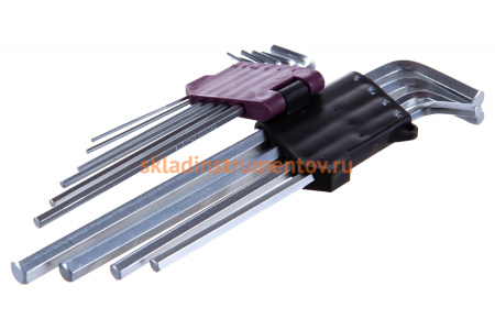 Набор торцевых шестигранных удлиненных дюймовых ключей Thorvik HKIL10S H1/16 -H3/8 , 10 предметов 53099