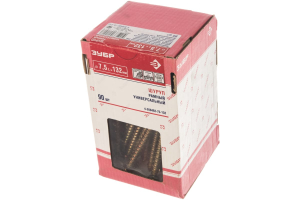 Шурупы универсальные с потайной головкой 90 шт. (7,5х132 мм; TORX 30; ТФ2) ЗУБР 4-300482-75-132